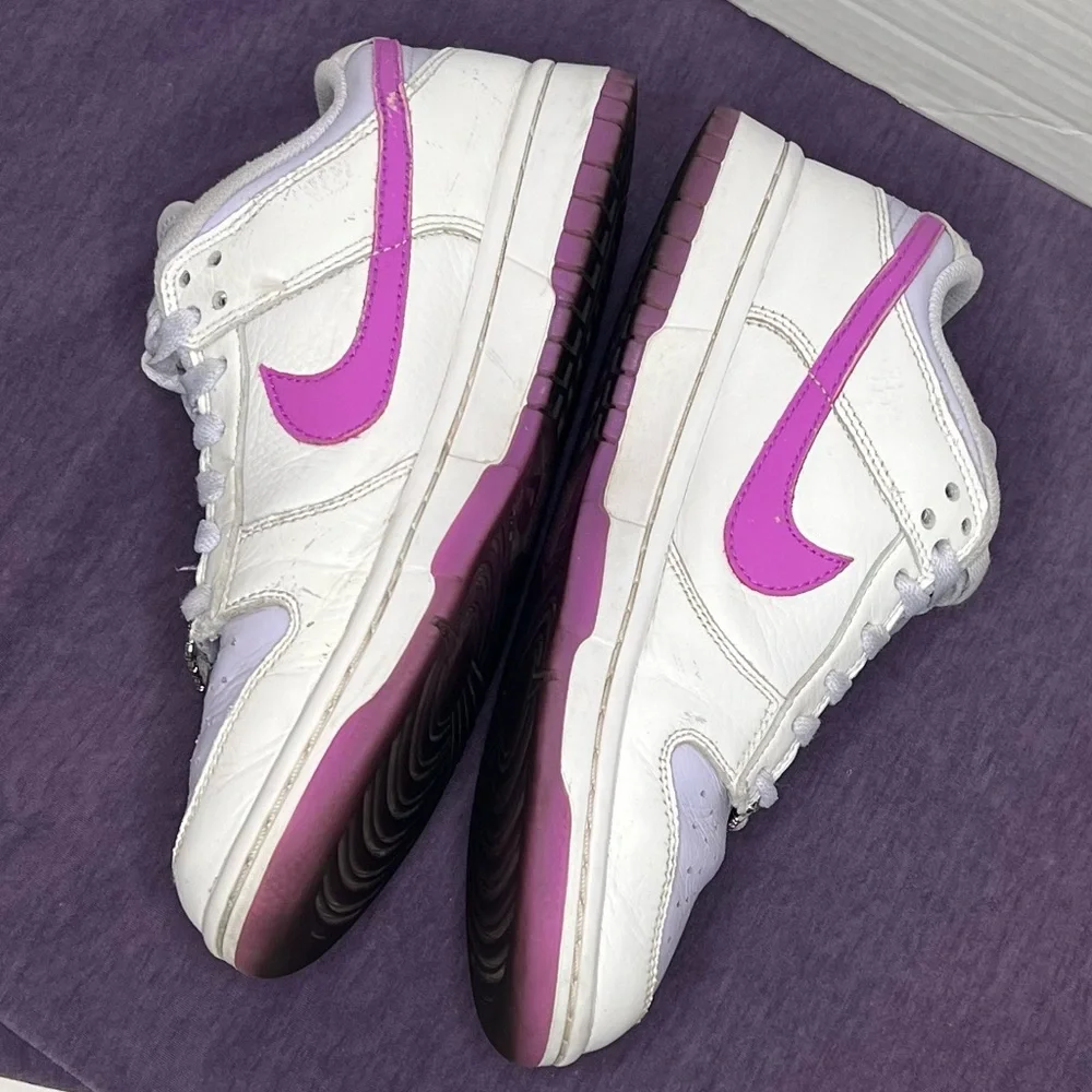 Nike Low Dunks White and Pink/purple Sneakers - Picture 3 of 13